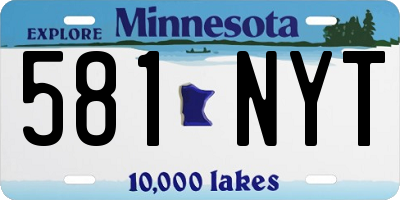 MN license plate 581NYT