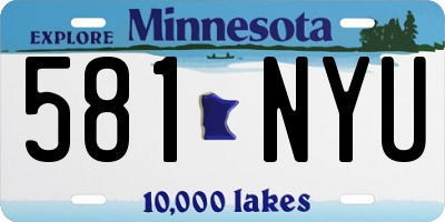MN license plate 581NYU
