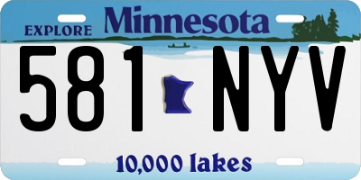 MN license plate 581NYV