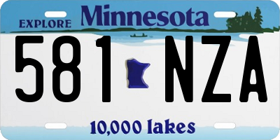 MN license plate 581NZA