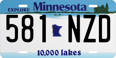MN license plate 581NZD