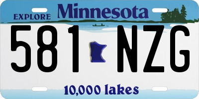 MN license plate 581NZG