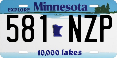 MN license plate 581NZP