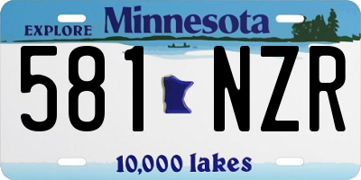 MN license plate 581NZR