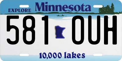 MN license plate 581OUH
