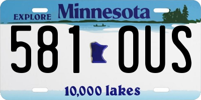 MN license plate 581OUS