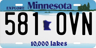 MN license plate 581OVN