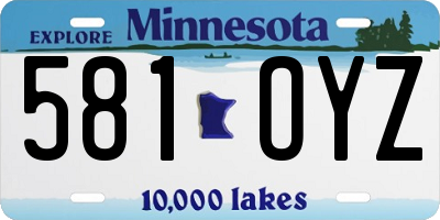 MN license plate 581OYZ