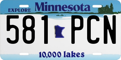MN license plate 581PCN