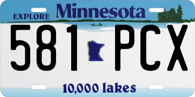 MN license plate 581PCX