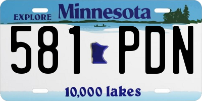 MN license plate 581PDN