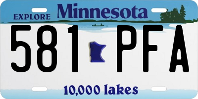 MN license plate 581PFA