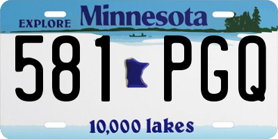MN license plate 581PGQ