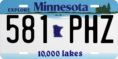 MN license plate 581PHZ