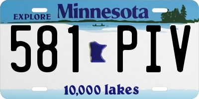 MN license plate 581PIV