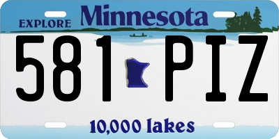 MN license plate 581PIZ