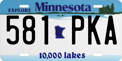 MN license plate 581PKA