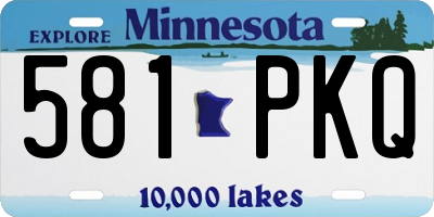 MN license plate 581PKQ