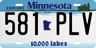 MN license plate 581PLV