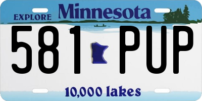 MN license plate 581PUP