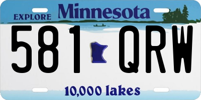 MN license plate 581QRW