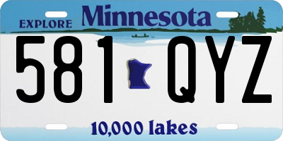 MN license plate 581QYZ