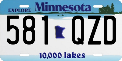 MN license plate 581QZD