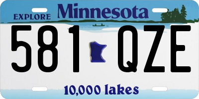 MN license plate 581QZE