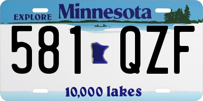 MN license plate 581QZF