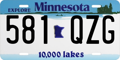 MN license plate 581QZG