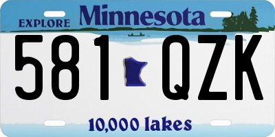 MN license plate 581QZK