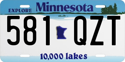 MN license plate 581QZT