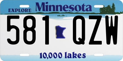 MN license plate 581QZW