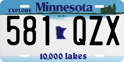 MN license plate 581QZX