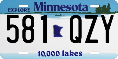 MN license plate 581QZY