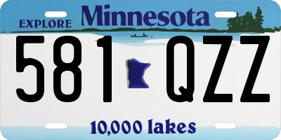 MN license plate 581QZZ
