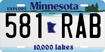 MN license plate 581RAB
