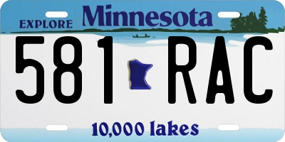 MN license plate 581RAC