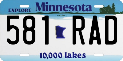 MN license plate 581RAD
