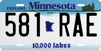 MN license plate 581RAE