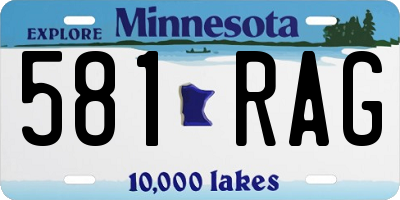 MN license plate 581RAG