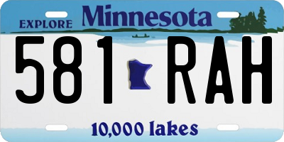 MN license plate 581RAH
