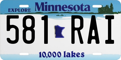 MN license plate 581RAI