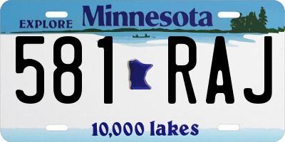 MN license plate 581RAJ