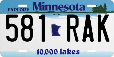 MN license plate 581RAK