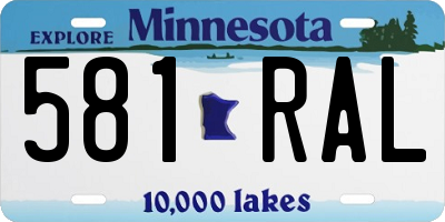 MN license plate 581RAL