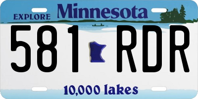 MN license plate 581RDR
