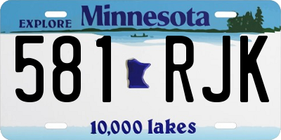 MN license plate 581RJK