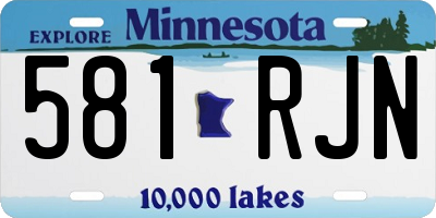 MN license plate 581RJN