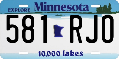 MN license plate 581RJO